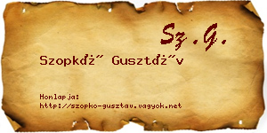 Szopkó Gusztáv névjegykártya