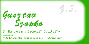 gusztav szopko business card